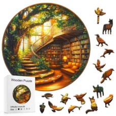 Holzpuzzle Bibliothek