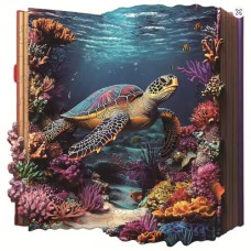 Holzpuzzle Schildkröte Buch 3D